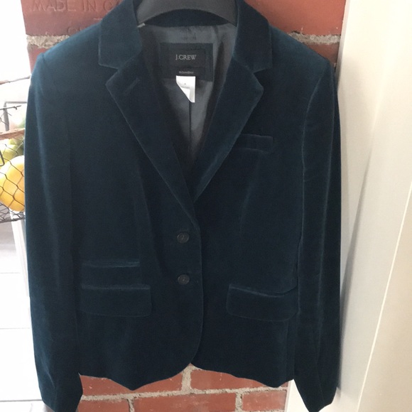 J. Crew velvet School Boy Blazer in Deep Teal - Picture 2 of 5